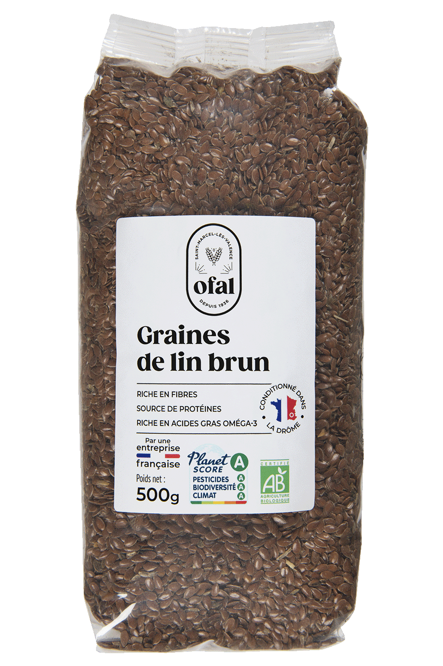 ABCD Nutrition -- Graines de lin brun bio vrac (origine France